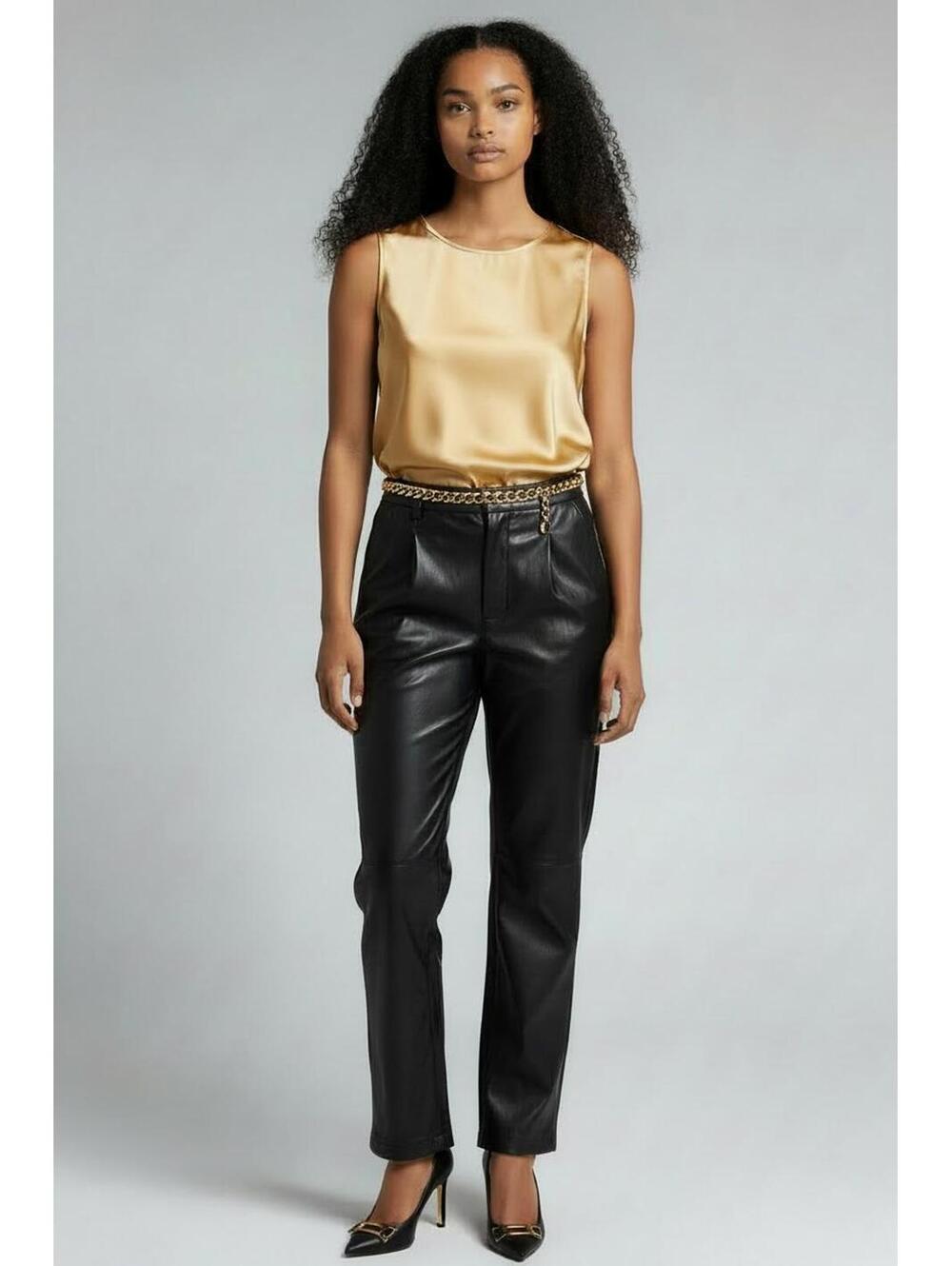 Abercrombie & Fitch Women's Black Vegan Leather High Rise Flare Pants, Size 27